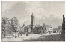 202586 Gezicht op de De Hof met de Nederlands Hervormde kerk te Amerongen uit het noordwesten.